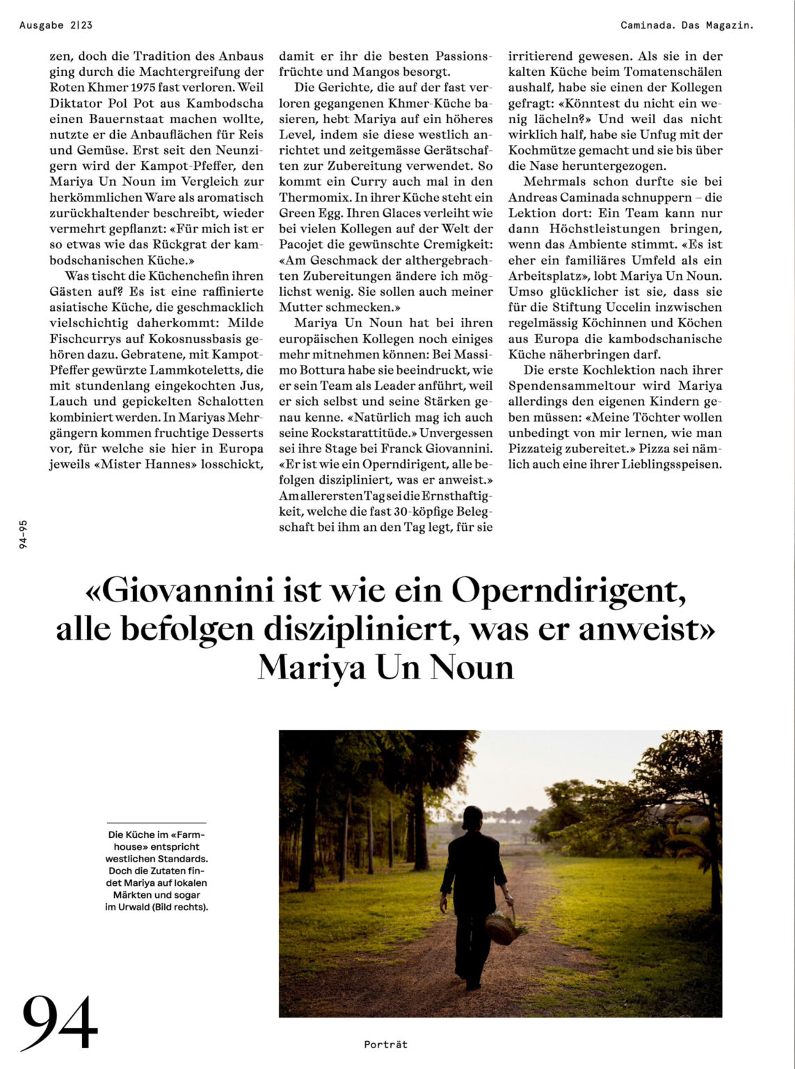 Seite 94 des Caminada-Magazins mit der Fortsetzung des Beitrags.